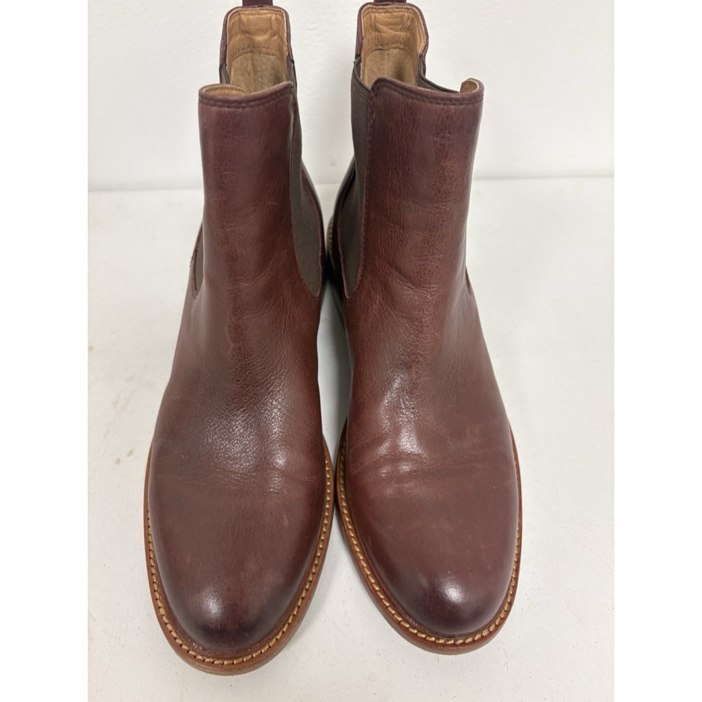 Sofft Brown Leather Pamela Chelsea Ankle Boot Slip On Block Round Toe 9.5M - Picture 2 of 8